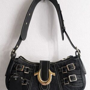 Black and Gold Women's Shoulder Bag